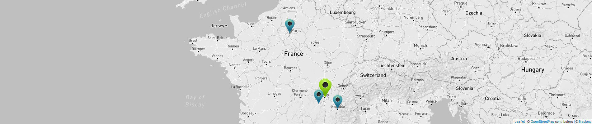 Carte de nos bureaux en France