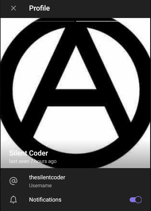 Il n'y a rien de probant sur le compte Telegram de thesilentcoder