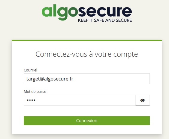 Exemple classique formulaire de connexion site internet