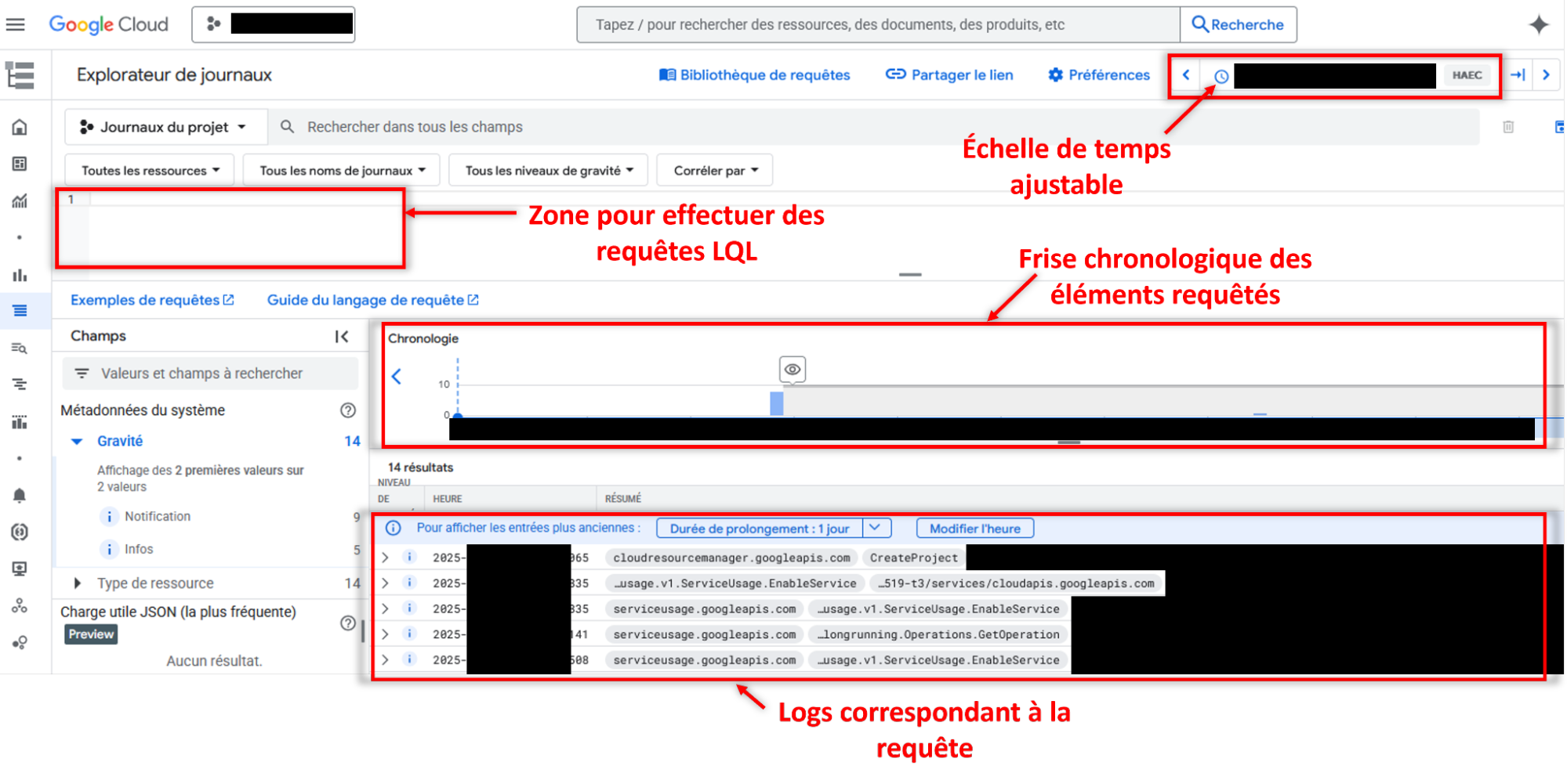 Requêtes sur journaux GCP