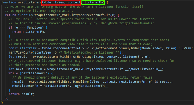 Détails de wrapListener