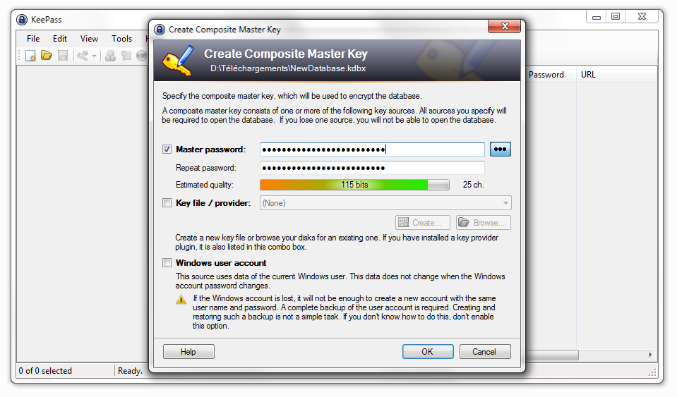 Tutoriel KeePass création base